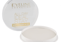 Пудра компактная для лица `EVELINE` ALL DAY IDEAL STAY матирующая бесцветная